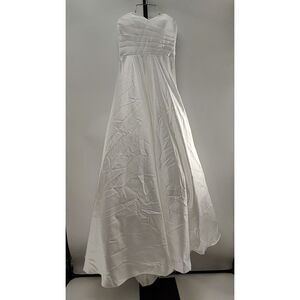 Lulu's Strapless White A-Line Gown